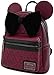 Loungefly Minnie Mouse Maroon Quilted Womens Double Strap Shoulder Bag Purse