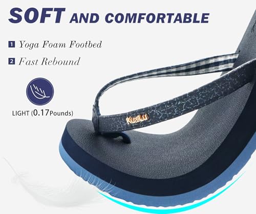 Image of KuaiLu Flip Flops for Women with Arch Support Summer Beach Thong Sandals