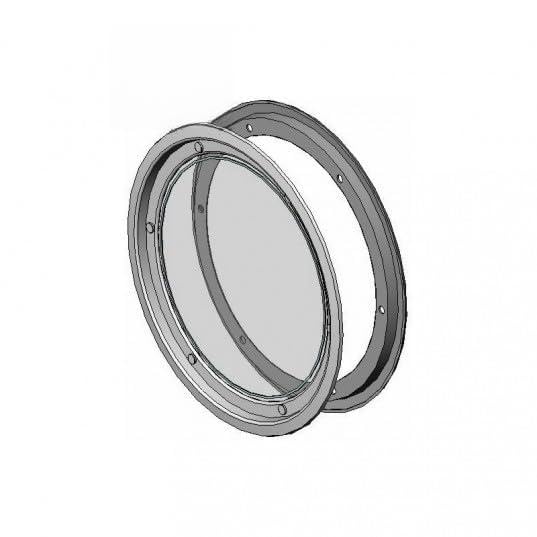 Fenêtre de garage rond 310mm à visser NOIR 1 vitre porte 22 à 24 mm pour porte de garage