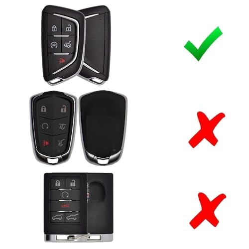 Image of iJDMTOY Gloss Black Carbon Fiber Pattern Exact Fit Key Fob Shell Cover w /Chrome Edging Trim Compatible with 2020-up Cadillac CT5 CT6 XTS XT4 XT5 ATS, etc