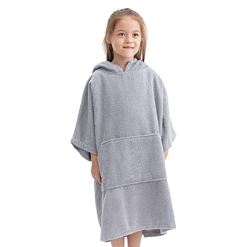 HOMELEVEL Kinder Badeponcho aus 100% Baumwolle - Poncho Handtuch...