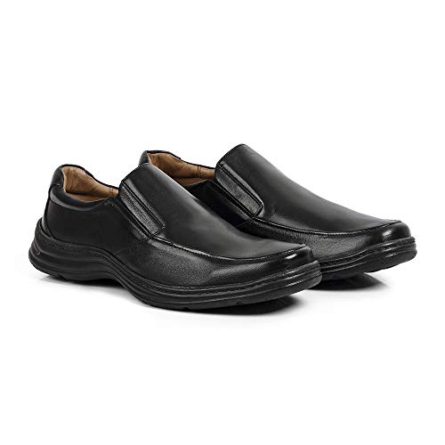 Sapato Linha Extremo Conforto Couro Mestiço Sem-stress Medical Line - 0101 - Preto Cor:Preto;Tamanho