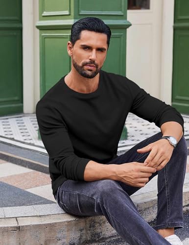 COOFANDY Thermal Shirts for Men Long Sleeve T Shirt Casual Basic Shirts Stretch Crew Neck Undershirts4