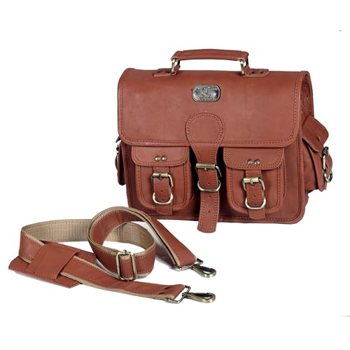 Bolso mensajero de cuero unisex para laptop 12 pulgadas miniatura 5