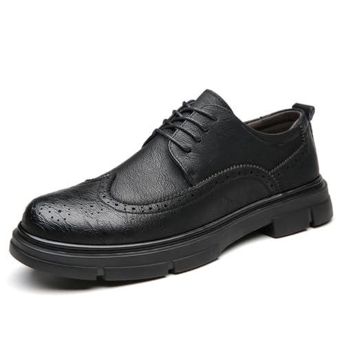 YZABEL Mens Lace-Up Shoes Pointed Toe Glossy Business Oxford Shoes Slip-On Round Toe Luxury Oxford Shoes for Men