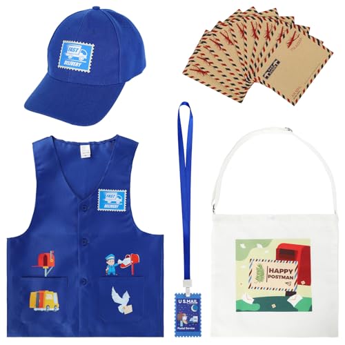 Disfraz de Cartero para Niños con Chaleco y Sombrero miniatura 1