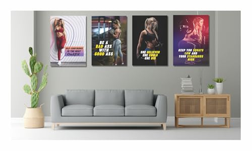 Image of MELDORA STUDIOS Premium Motivational Gym Posters - Inspirational Wall Art with Fitness Quotes for Women, Ideal for Home Gym, Office, or Workout Spaces (set of 8, 12x18 inch)