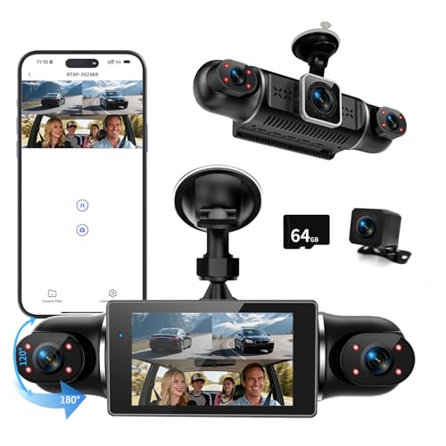 360° Dashcam Auto Vorne Hinten 4 Kanal Dash Cam Auto Kamera FHD...