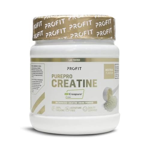 PROFIT - PurePRO Creatine (Creapure®) - 500 gr, Sin sabor - Creatina pura para mejorar el rendimiento, la fuerza y la masa muscular - Con gran biodisponibilidad