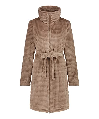 HUNKEMÖLLER Bademantel Zip Fleece - GUNMETAL - XXS/XXS