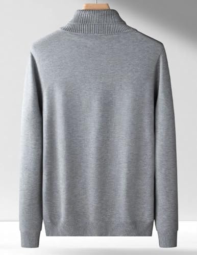 Men's Turtleneck Sweater Long Sleeve Warm Casual Sweater Solid Color Basic with Pullover2