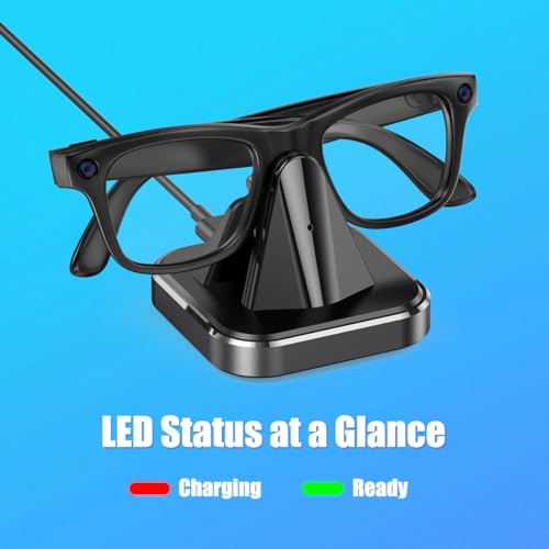 Charging Dock for Ray-Ban Meta Smart Glasses, Portable Charger Stand Compatible with Wayfarer, Headliner, Skyler, HSTN, Travel Charging Station with LED Indicator, Alloy with Weighted Non-Slip Base - image 5