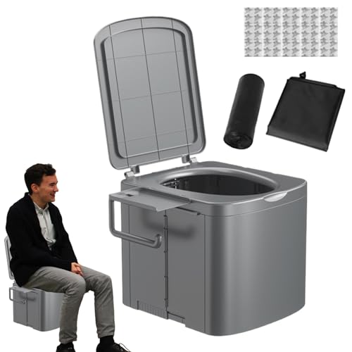 Toilettes portables compactes avec support latéral pour camping - 2