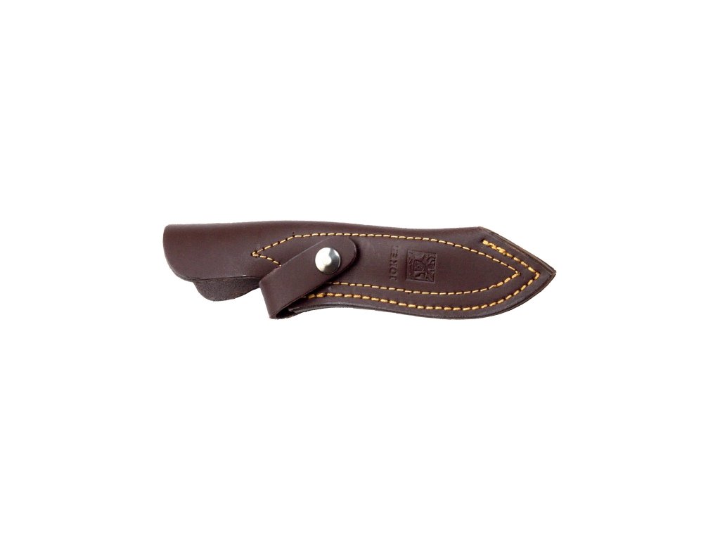 Joker Cuchillo Bushcraft Corzo CO25, cachas de Madera de Olivo, Hoja de 10 cm MOVA, Funda de Cuero Color marrón, Herramienta de Pesca, Caza, Camping y Senderismo