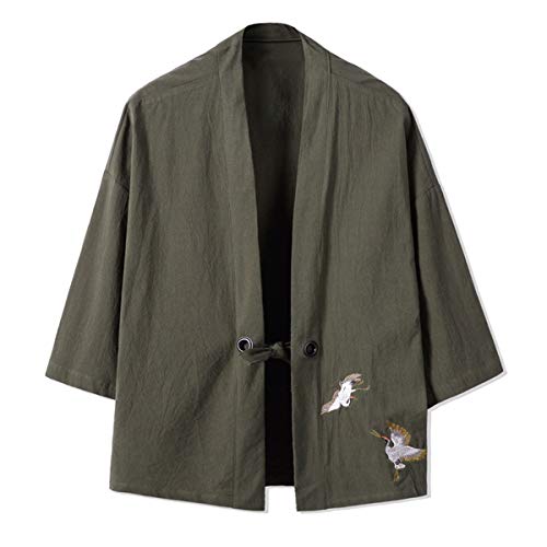 Seidarise Men's Kimono Traditional Japanese Clothing Male Cardigan Noragi Jacket Yukata Coat Haori