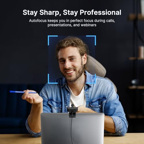 Image of NexiGo N60 Pro 4K Webcam for PC, 4K UHD Sony Sensor, Autofocus, 1080p 60 fps, Noise-Canceling Mics, Privacy Cover, Distortion-Free Lens, 4X Digital Zoom, Works with Switch 2 /Zoom /Teams /Google Meet