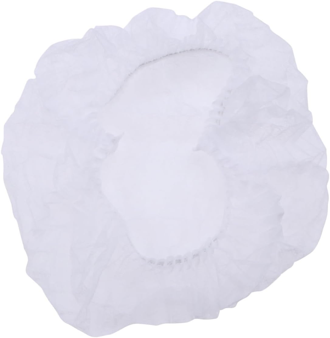 100pcs Disposable Non-woven Bouffant Caps White for Hospital Lab Use