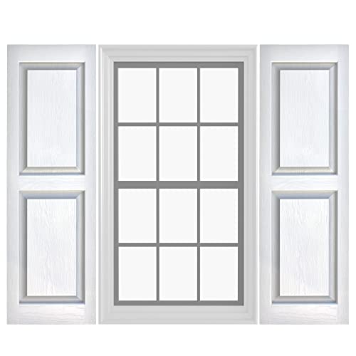 Pontiac Trail Raised Panel Vinyl Shutters (1 Pair) | 14.5