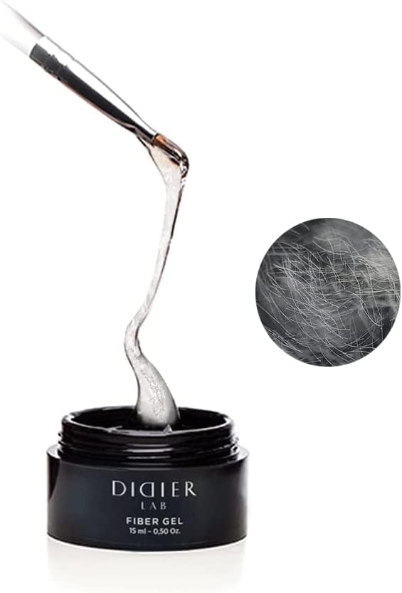 Didier Lab - Premium Gel Constructor Uñas Profesional - Fiber Gel - Refuerzo Uñas Semipermanentes - Fibra de Vidrio - LED/UV - Extra fuerte - Fortalece las Uñas - Para Extensiones y Modelado - 15ml