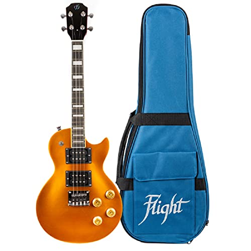Flight Ukeleles Centurion Ukulélé électrique vintage à corps solide Doré - Les Beatles, Paul McCartney, John Lennon, RIngo Starr, George Harrison Flight Ukeleles Centurion Ukulélé électrique vintage à corps solide Doré