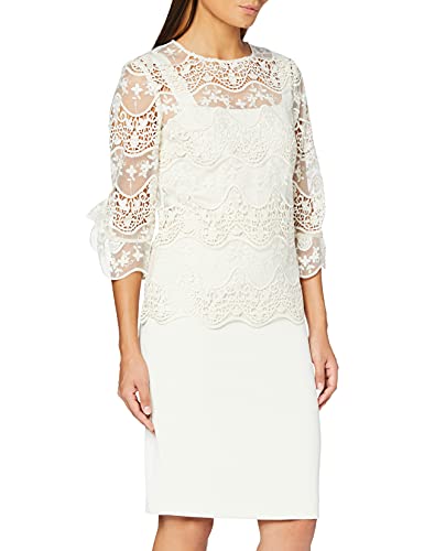 Gina Bacconi Women's Dress and Overtop Vestido de cctel, Crema de Mantequilla, 38 para Mujer