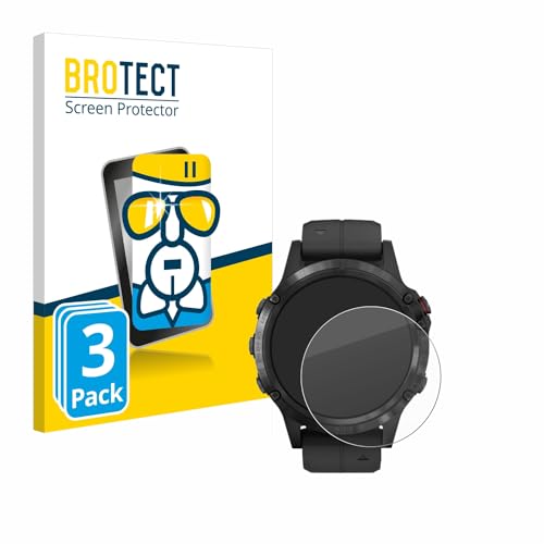 BROTECT Protector Pantalla Cristal para Garmin Fenix 5 Plus (47 mm) Protector Vidrio (3 Unidades) - [Dureza 9H, Anti-Arañazos]