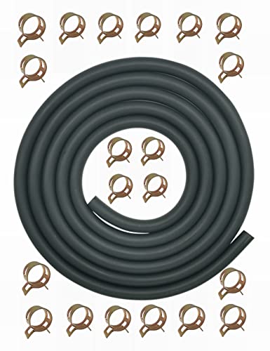 Image of YAMAKATO 10 Feet 5 /16 Inch ID Fuel Line Hose Rubber w / 20 Clamp