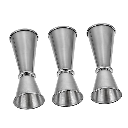 KICHOUSE 3pcs Stainless Steel Double Jiggers 30/65ml Cocktail Ounce Cups for Bars Homes