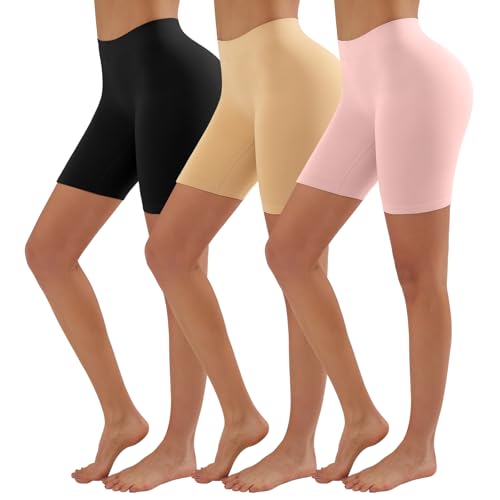 Image of YADIFEN Slip Shorts for Under Dresses Women Seamless Anti Chafing Underwear Shaping Boyshort Smooth Thigh Biker Short Panties