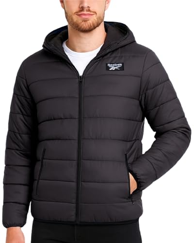 Image of Reebok Mens Puffer Jacket - Lightweight Quilted Glacier Shield Plus Size Puffer Jackets for Men - Insulated Mens Winter Coats