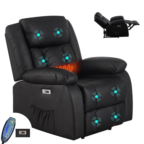 TRIOBLADE Electric Recliner Chair with Massage & Heat, Black