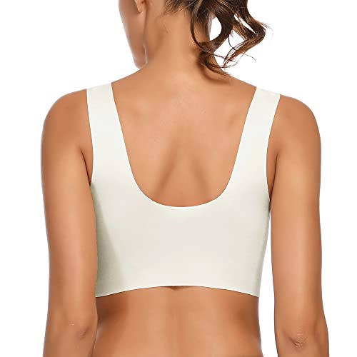 Image of WOWENY Womens Wirefree Seamless Bras Everyday Lounge Bra Sleeping Full Coverage Pullover Bra