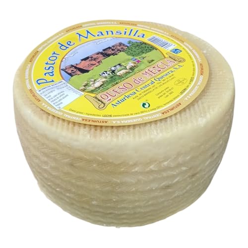 Queso Mezcla Semi Curado Pastor de Mansilla 2,8kg (Aprox.)| Pasta Blanca Amarillenta y Textura Compacta | Sabor Equilibrado y Olor Suave | Ideal Tapas y Hostelería