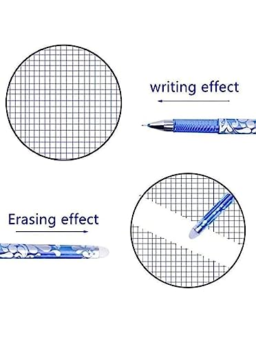 Image of AARNASHOPPE Blue Ink Erasable Gel Pen Blue Ink Rollerball Pens Rub-Out Friction Pens Set with attached Magic Wipe Eraser (0.35mm Nib Size) Gel Pen (Pack of 12 Pens)