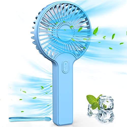 GENCOLY Ventilador de mano, Viento Delantero Trasero mini ventilador de mano Viento Fuerte Bajo...
