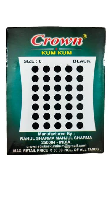 Round Black Sticker Bindiya Bindis Spiral Bindi Booklet for Women Pack of 12 Pieces (6 No.)