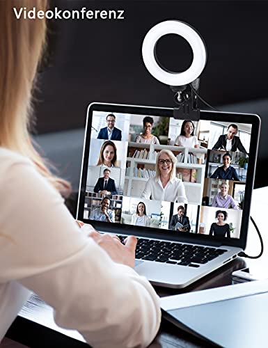 Ringlicht Laptop,Videokonferenz Licht mit Handy Stativ und Clip,FGen Streaming Licht mit 3 Farbe Modi 10… – Bild 6