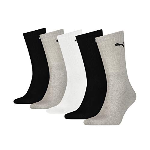 PUMA Crew Sock Calcetines, Blanco (White/Grey/Black), 39-42 Unisex adulto