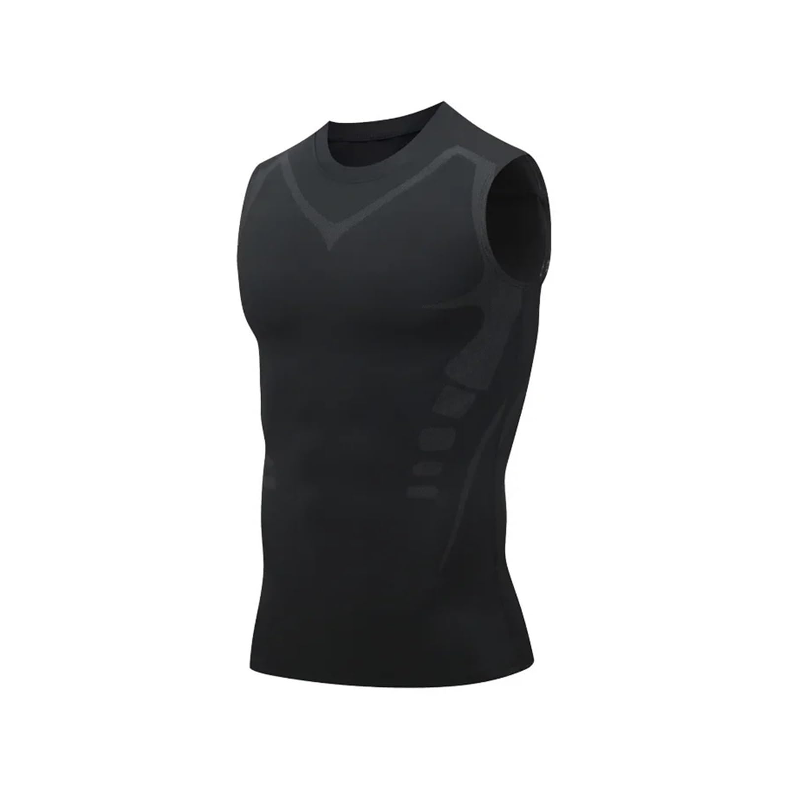 DéBardeur Compression Gilet Amincissant for Hommes, T-Shirts de Compression, débardeur, contrôle du Ventre, Chemises de Fitness à séchage Rapide(Black,5XL)
