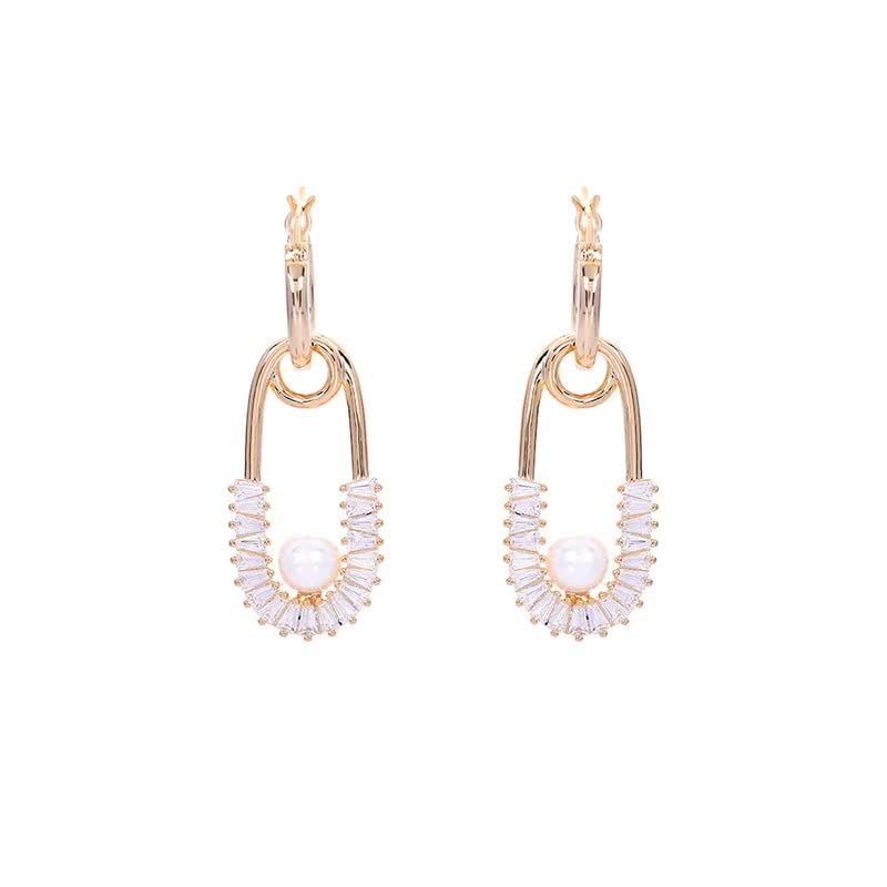 Boucles d'oreilles pendantes anti-allergie en or 14k et perles de culture véritables