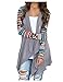 AuntTaylor Women's Plain Open Front Hi-Low Irregular Hem Vest Cardigan Gray XL