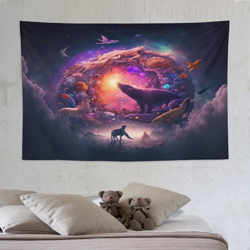 Tapisserie Monde Animal DCCCY 150×230cm Grand Format pour Salon et Chambre
