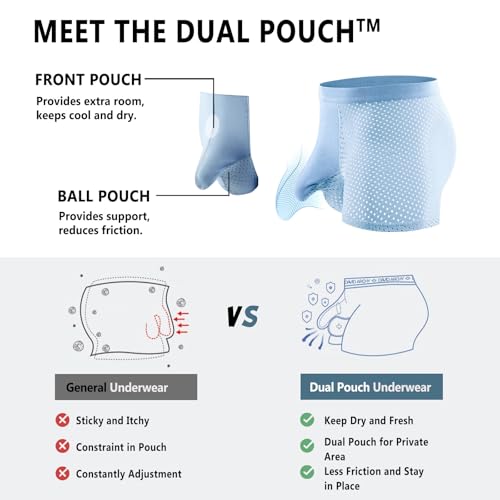 Dual Pouch Mens Underwear, Mens Bulge Enhancing Underwear, Silk Boxer Briefs for Men Pack Breathable3