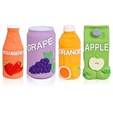 SCHITEC Squeaky Dog Toys, [4 Pack] Latex Rubber Squeak Puppy Fetch Toy for Interactive Play, Soft Stuffed Pet Chew Toys for Small Medium Dogs