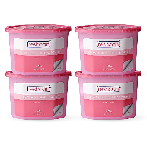Image of freshcant Compact Moisture Absorber Dehumidifier for Wardrobe /Closets, Kitchen, Bathroom Uses, 400 ml, Pink