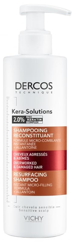 Dercos Kera Champú Resurfacing Cabello Sobretrabajado y Dañado 8.5 fl oz