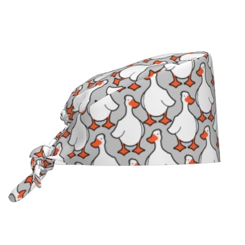 Image of Working Cap Scrub Cap with Sweatband Adjustable Unisex Women Tie Back Hat Nurse Surgical Caps