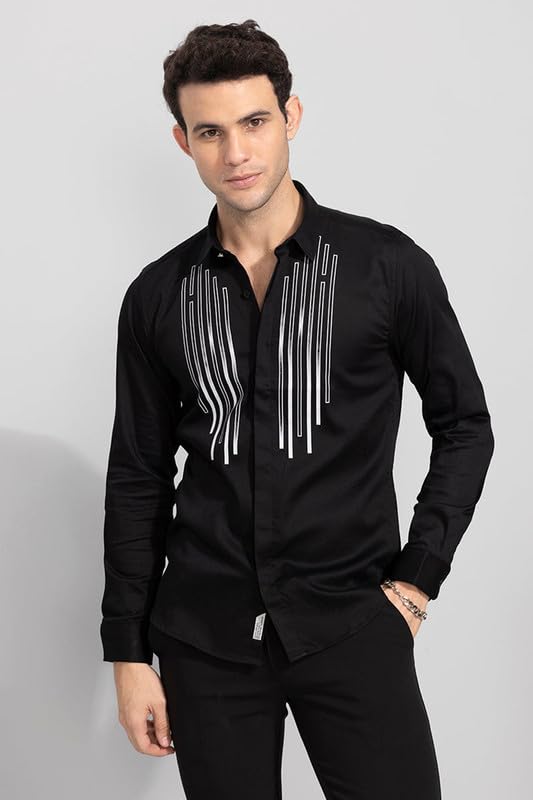 Image of SNITCH Men Cotton Regular Box Stripe Shirt