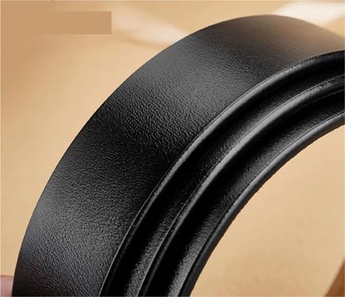 2 PCS Men's Leather Belts Double Sided No Buckle Black Brown 3.5 Cm4