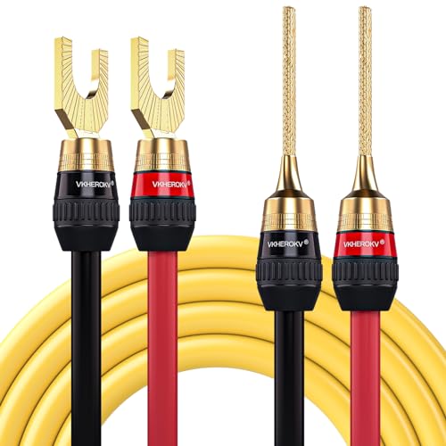 Cables de altavoz calibre 10 AWG YM-2C con conectores de oro 24k de cobre OFC 5N